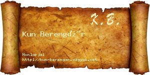 Kun Berengár névjegykártya